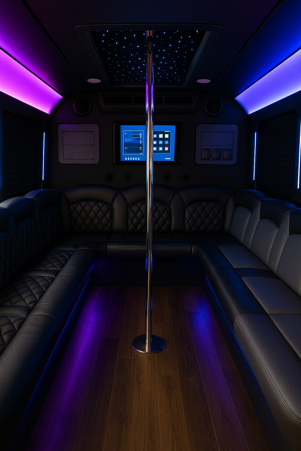 18 Passenger Party Bus - Interior