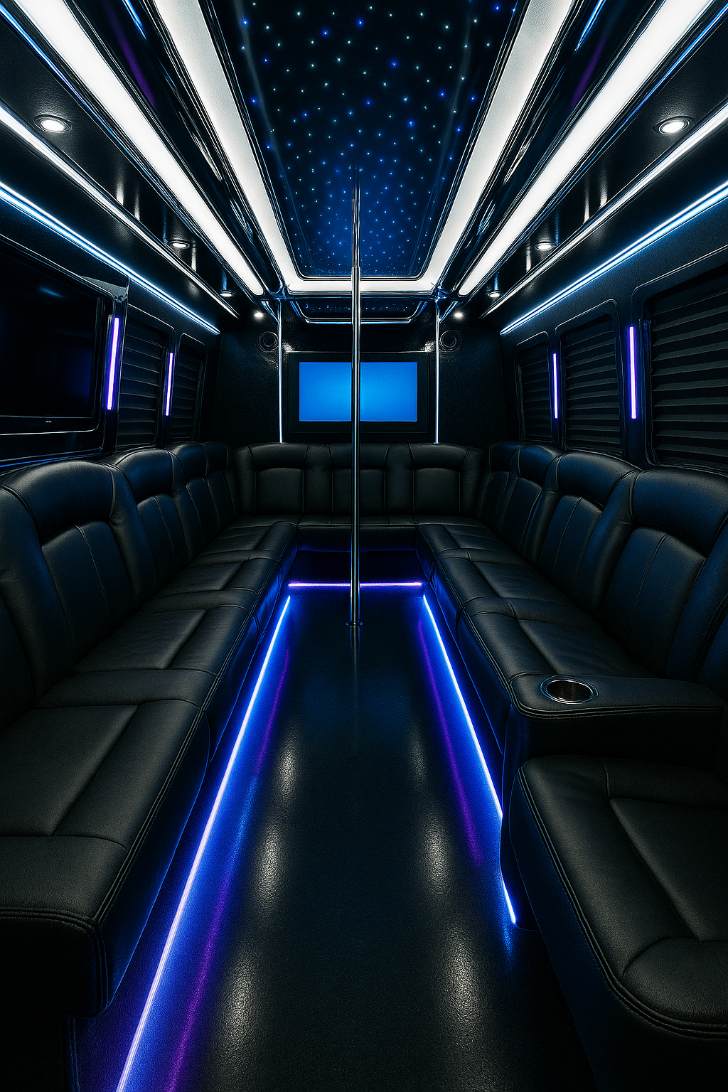 26 Passenger Party Bus - Interior