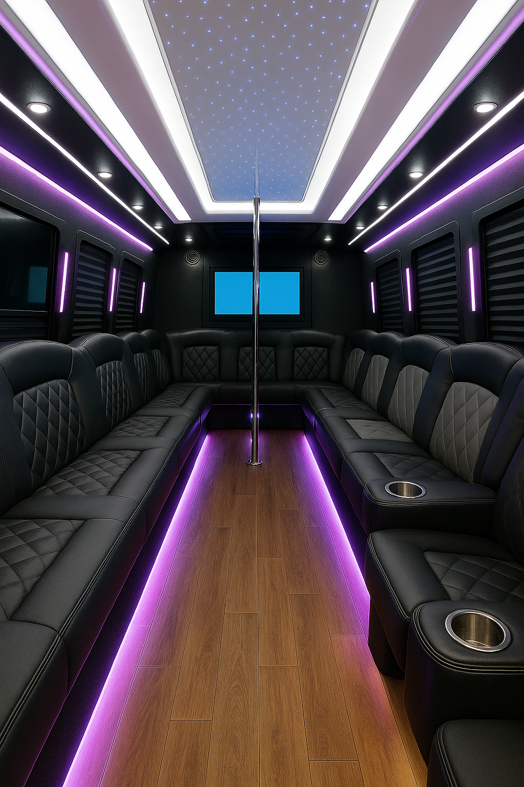 28 Passenger Party Bus - Interior