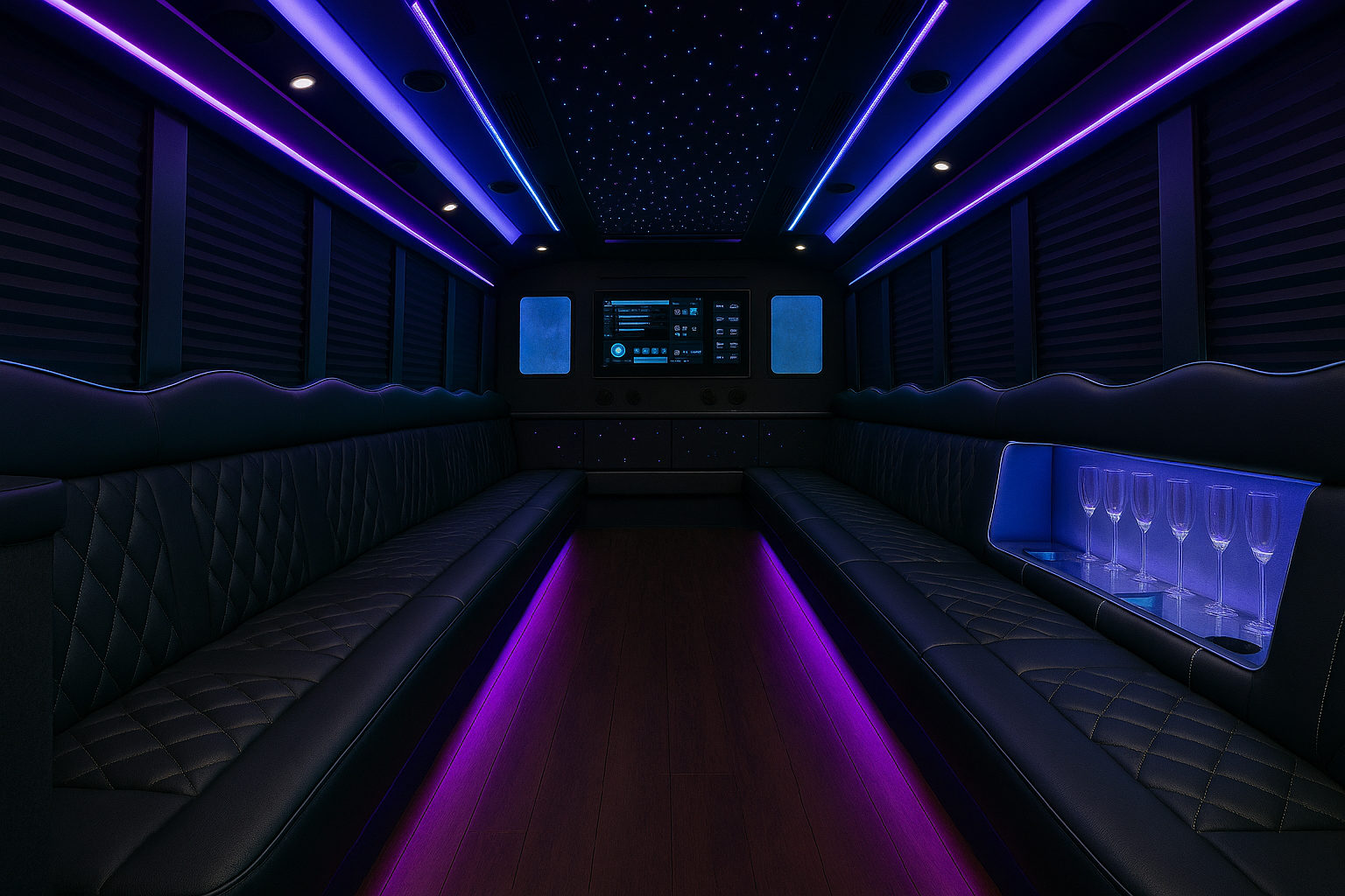 38 Passenger Party Bus - Interior