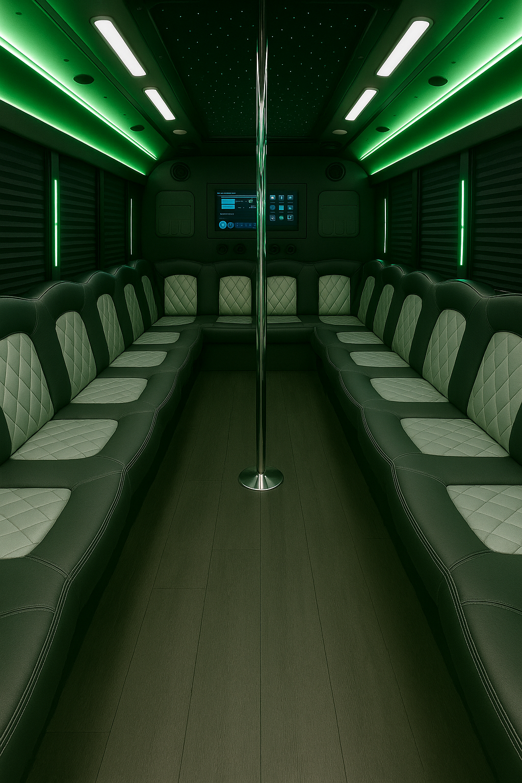 40 Passenger Party Bus - Interior