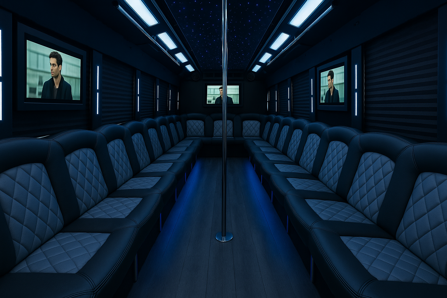 45 Passenger Party Bus - Interior