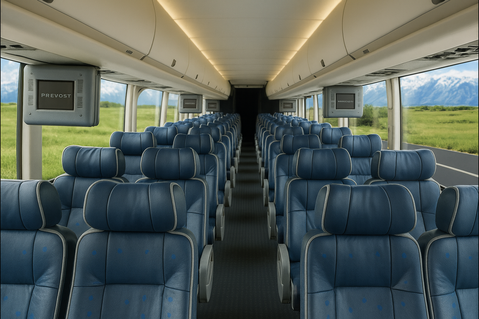 48 Passenger Coach Bus - Interior