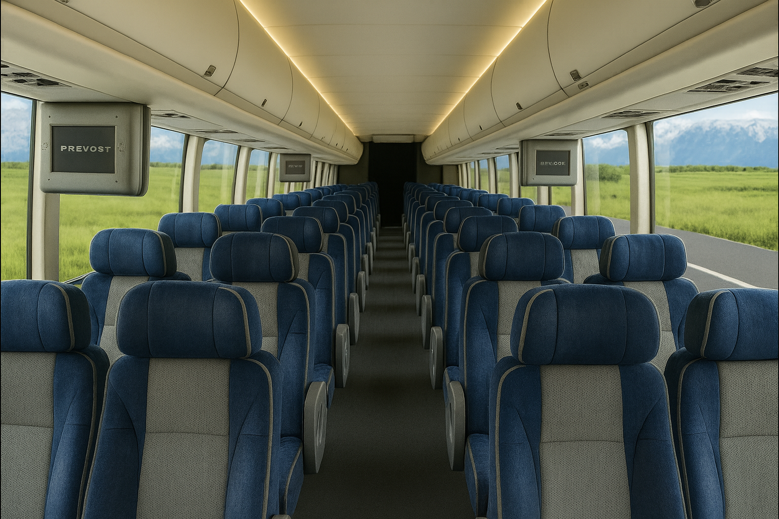 50 Passenger Coach Bus - Interior