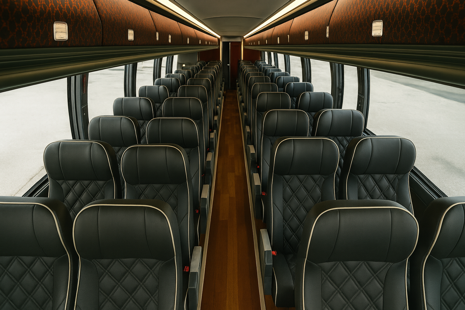 56 Passenger Coach Bus - Interior